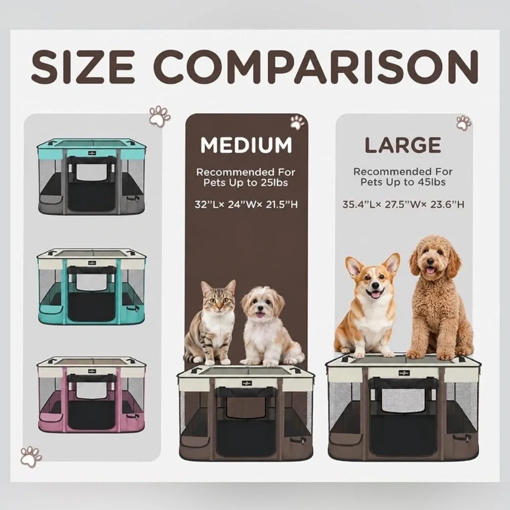 Paw Ballet - Portable Foldable Pet Playpen Tent - LARGE